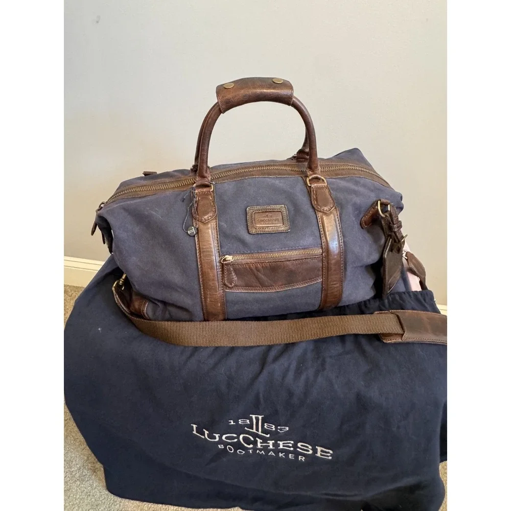 Lucchese Everyday Waxed Canvas Weekender Duffel Bag